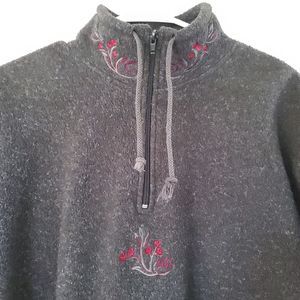 Victoria’s Secret Country Collection 1/4 Zip Women’s Embroidered Sweater Size Lg